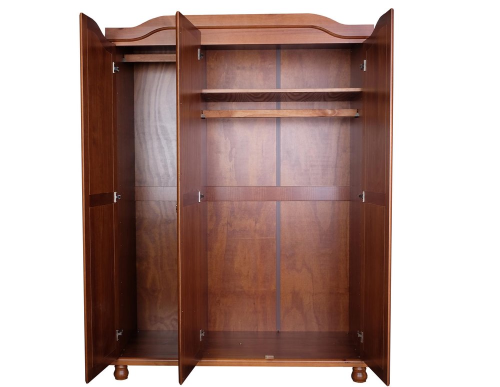 74" White Solid Wood Three Door Combo Dresser