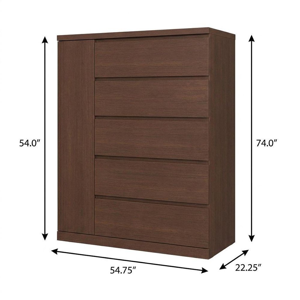 74" White Solid Wood Three Door Combo Dresser