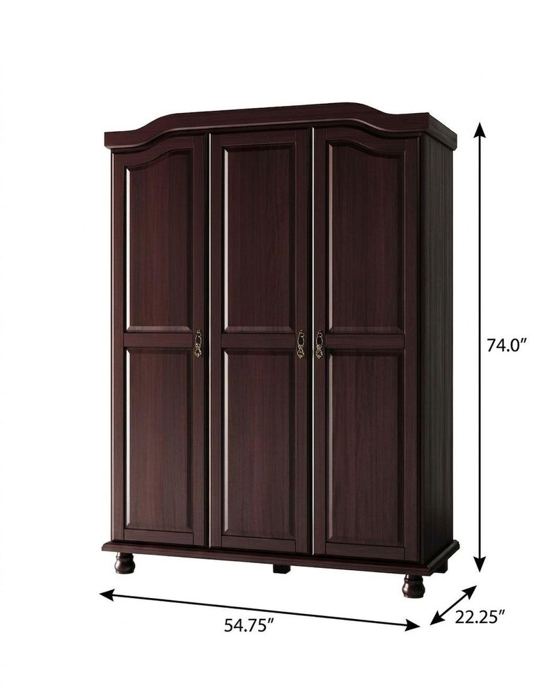 74" White Solid Wood Three Door Combo Dresser
