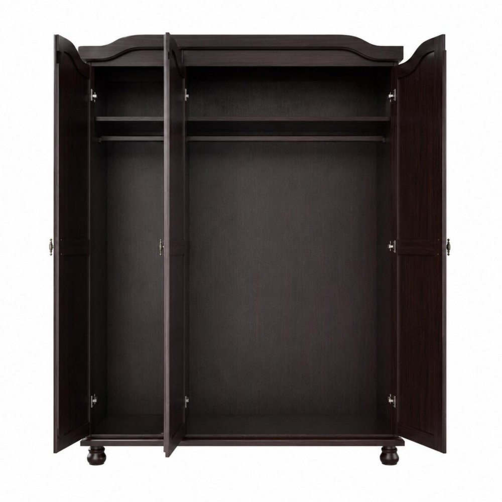 74" White Solid Wood Three Door Combo Dresser