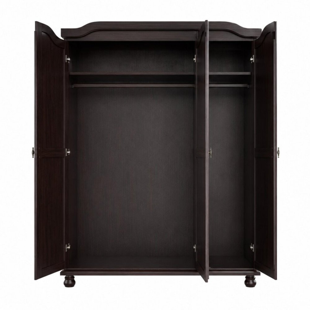 74" White Solid Wood Three Door Combo Dresser