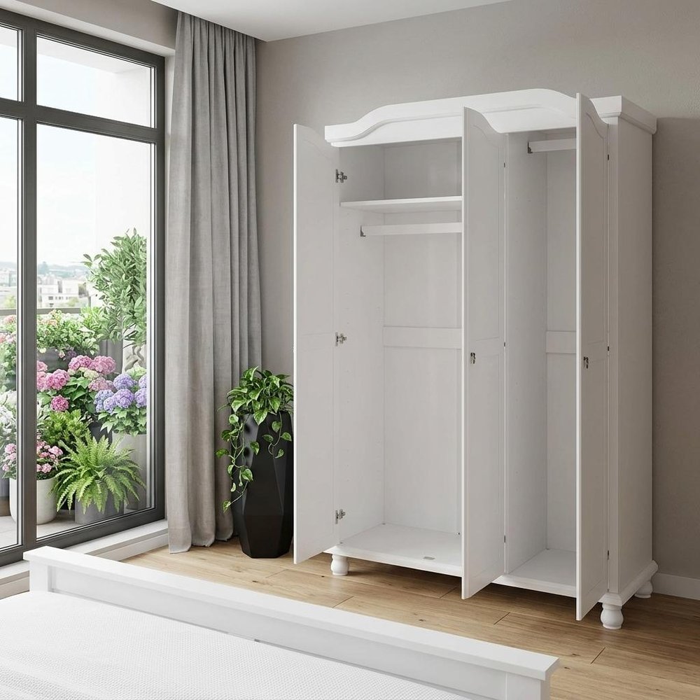 74" Coffee Solid Wood Mirrored Three Door Combo Dresser