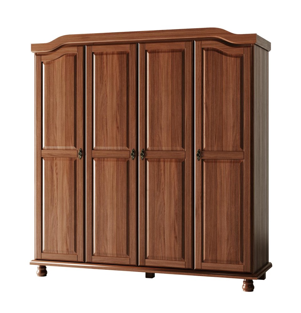 74" White Solid Wood Four Door Combo Dresser