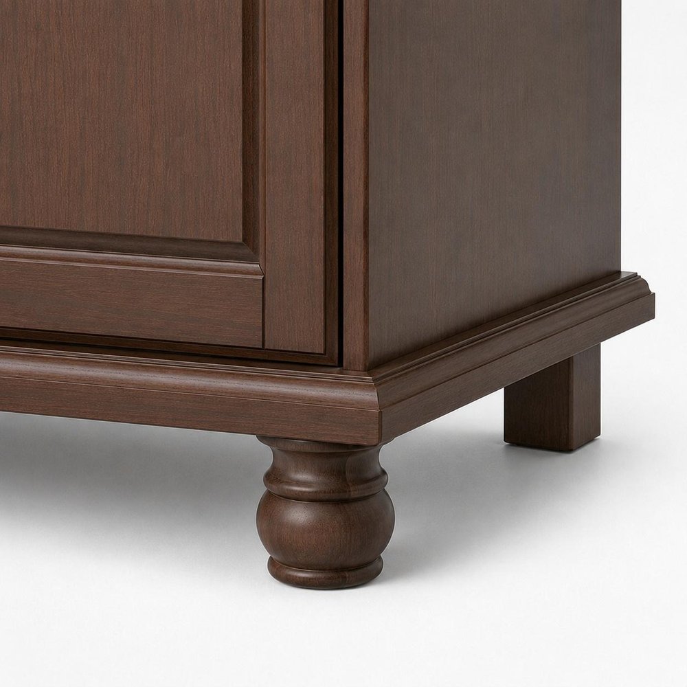74" White Solid Wood Four Door Combo Dresser
