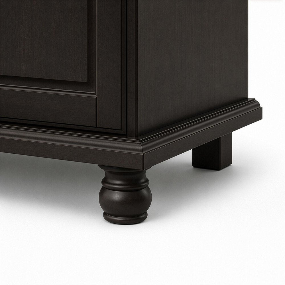 74" White Solid Wood Four Door Combo Dresser