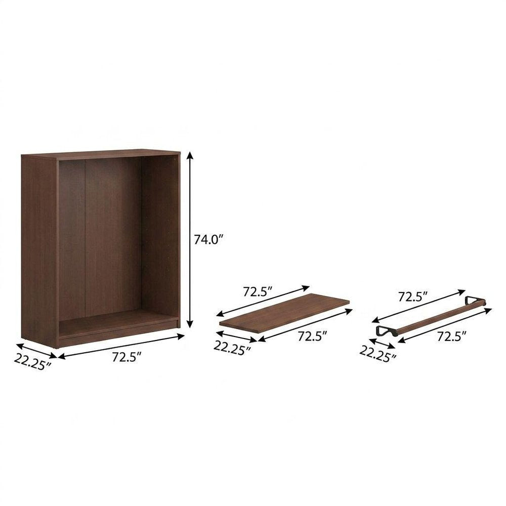 74" White Solid Wood Mirrored Four Door Combo Dresser