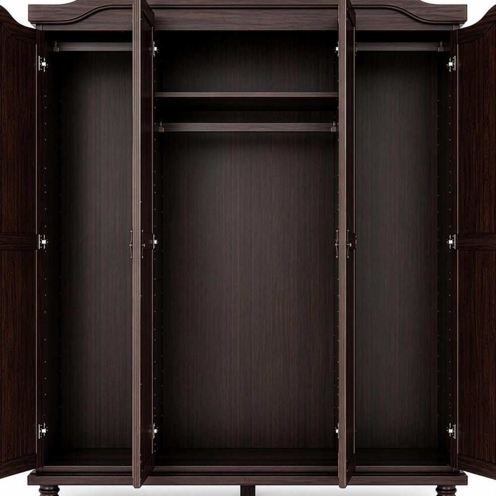 74" White Solid Wood Mirrored Four Door Combo Dresser