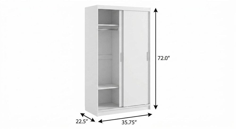 72" White Solid Wood Mirrored Two Door Combo Dresser