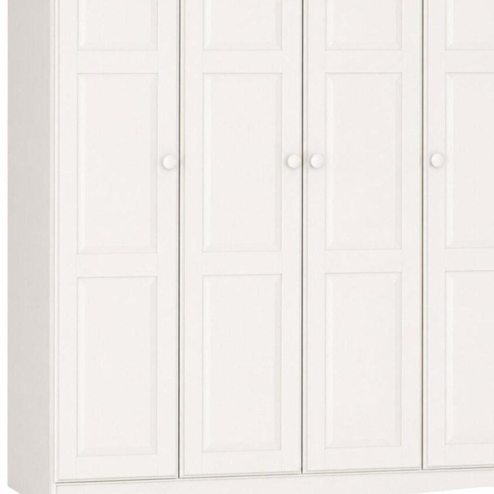 72" White Solid Wood Four Door Combo Dresser
