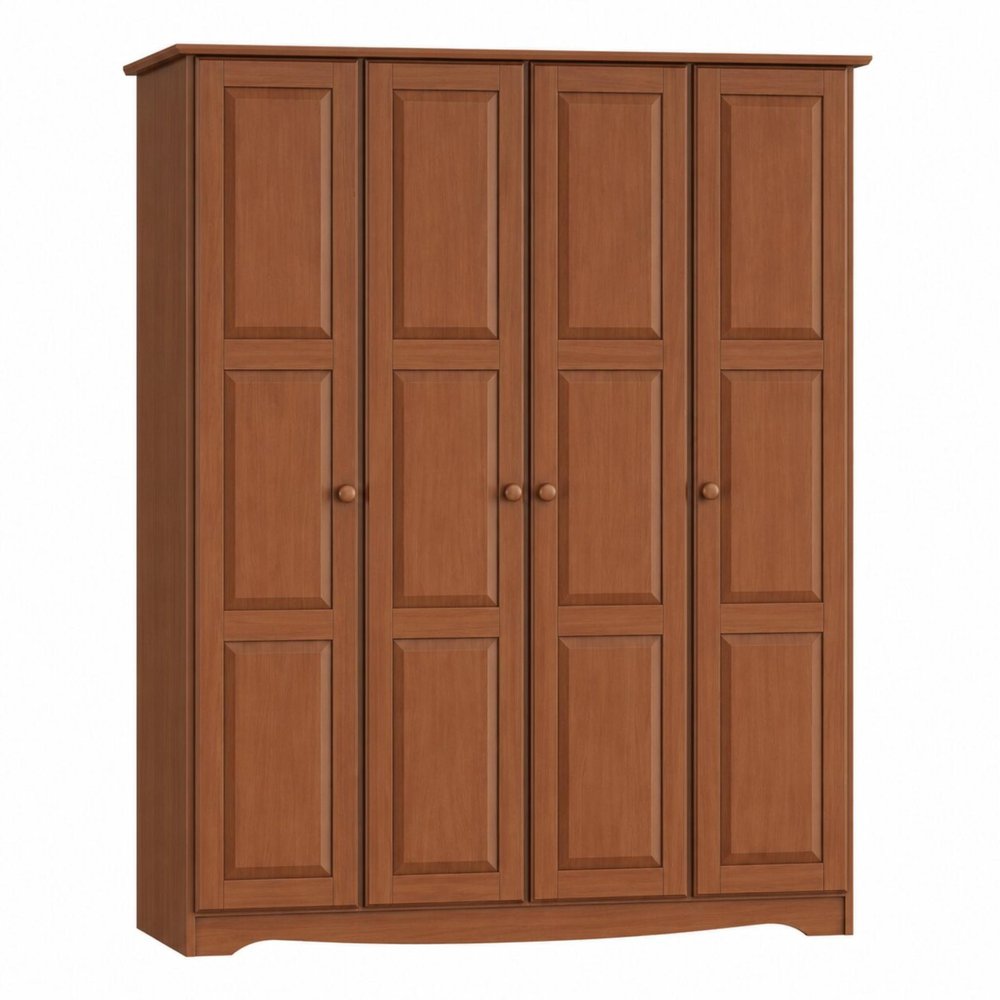 72" White Solid Wood Four Door Combo Dresser