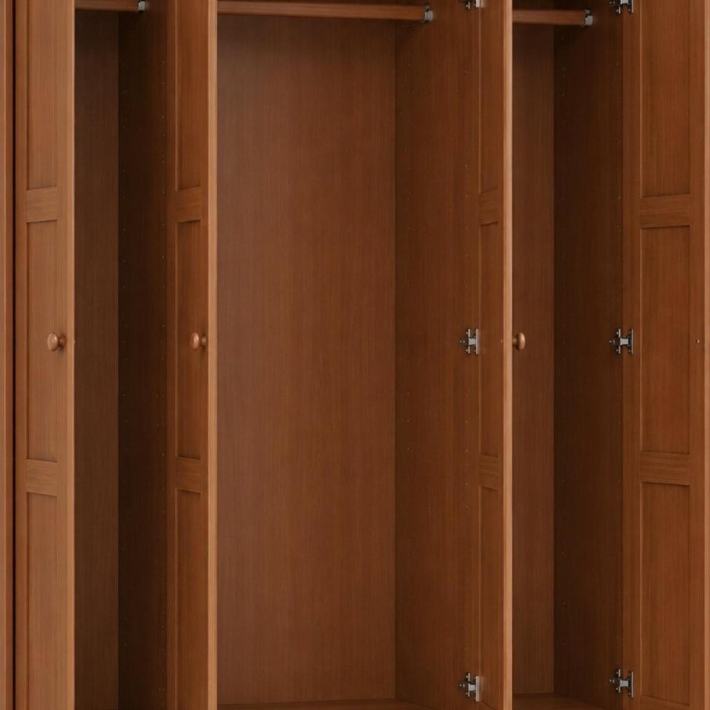 72" White Solid Wood Four Door Combo Dresser