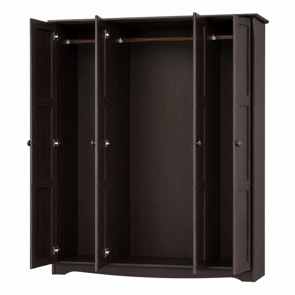 72" White Solid Wood Four Door Combo Dresser