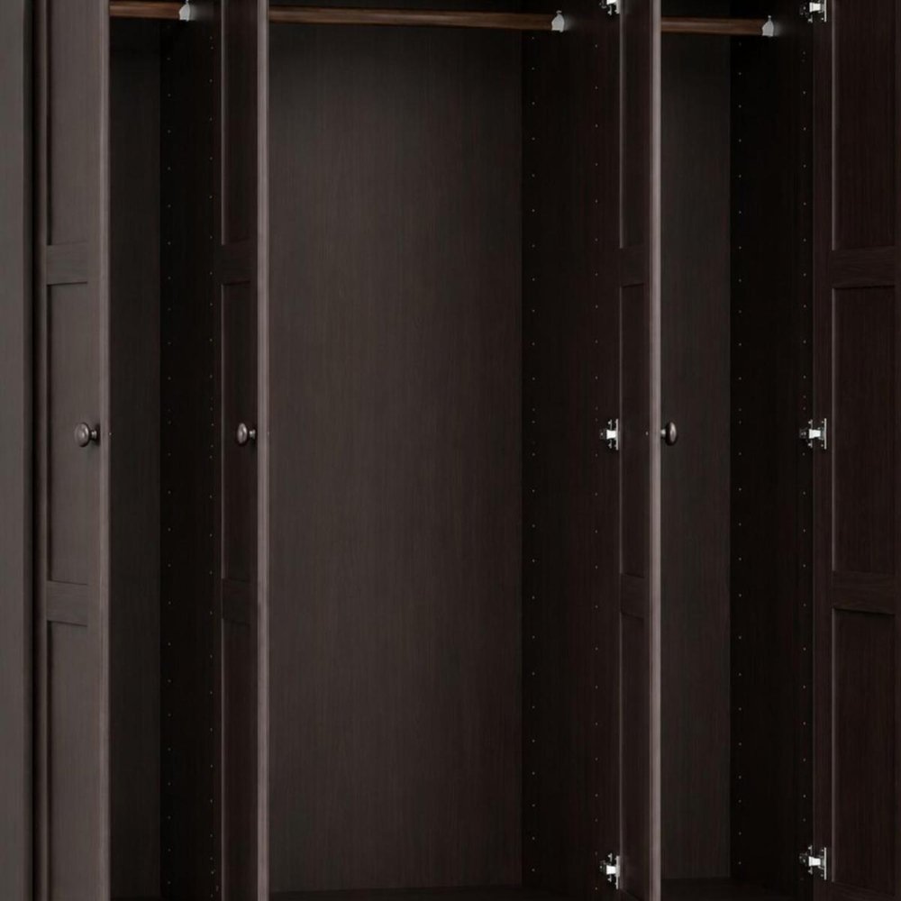 72" White Solid Wood Four Door Combo Dresser