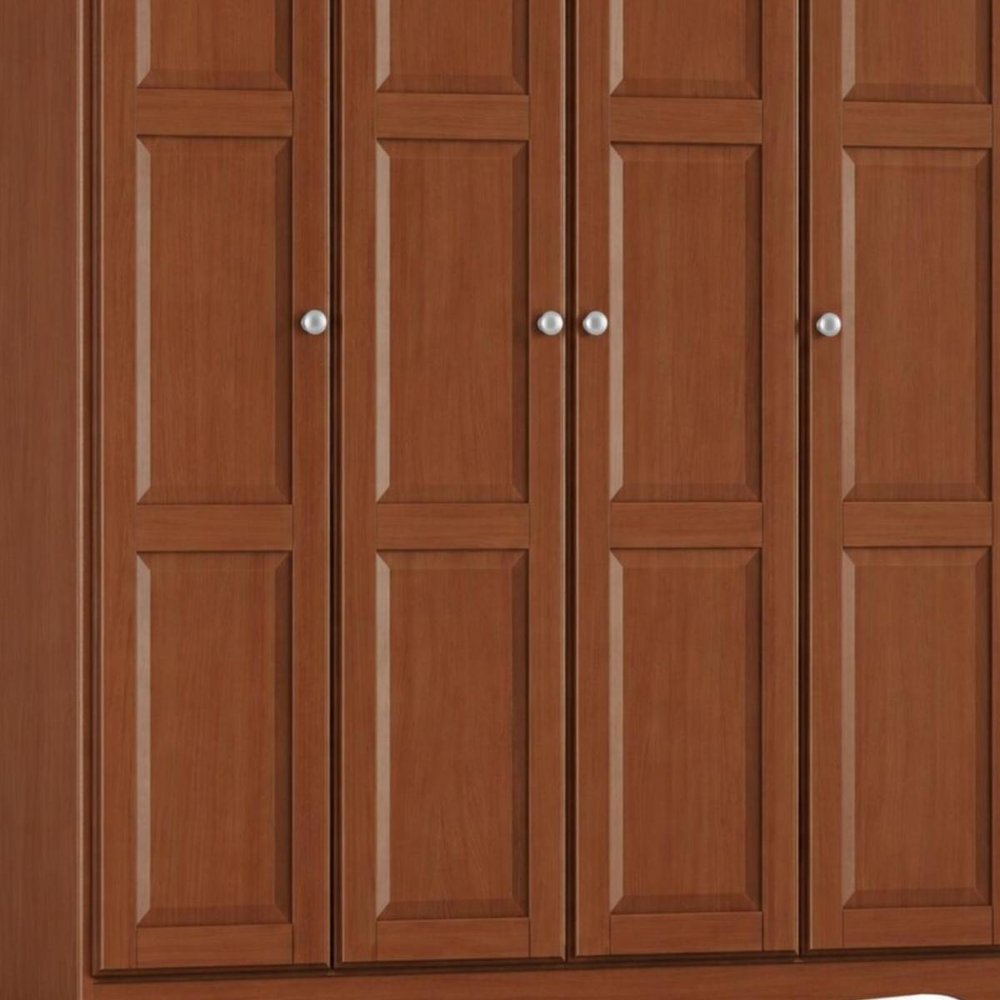 72" White Solid Wood Four Door Combo Dresser