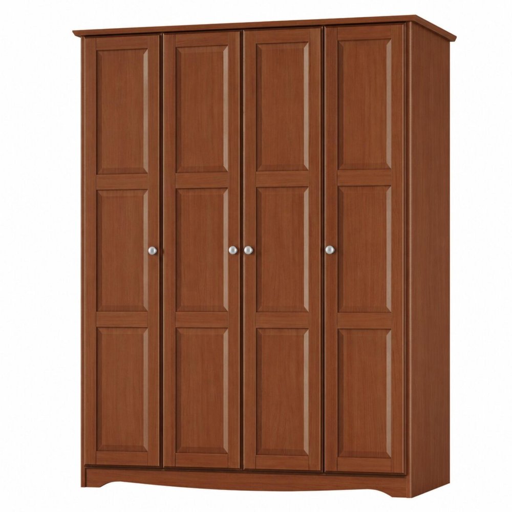 72" White Solid Wood Four Door Combo Dresser