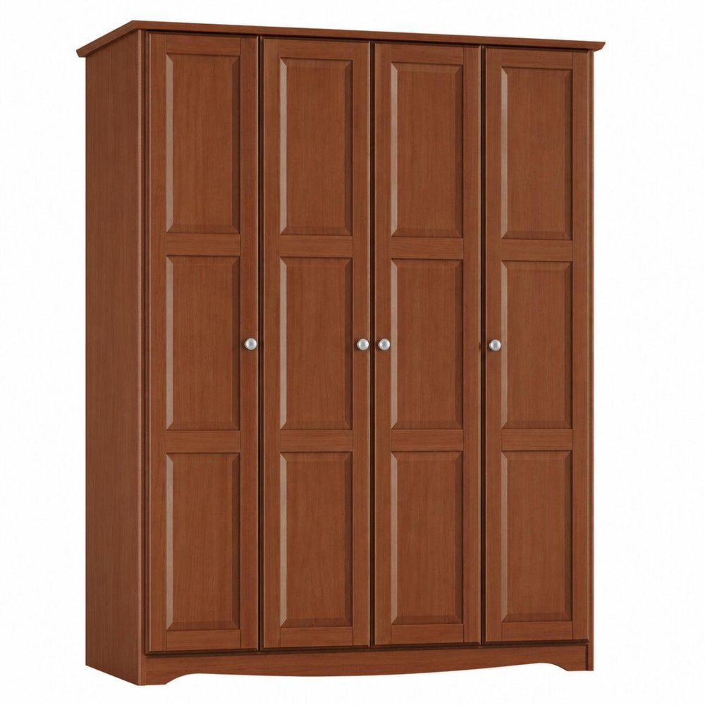 72" White Solid Wood Four Door Combo Dresser