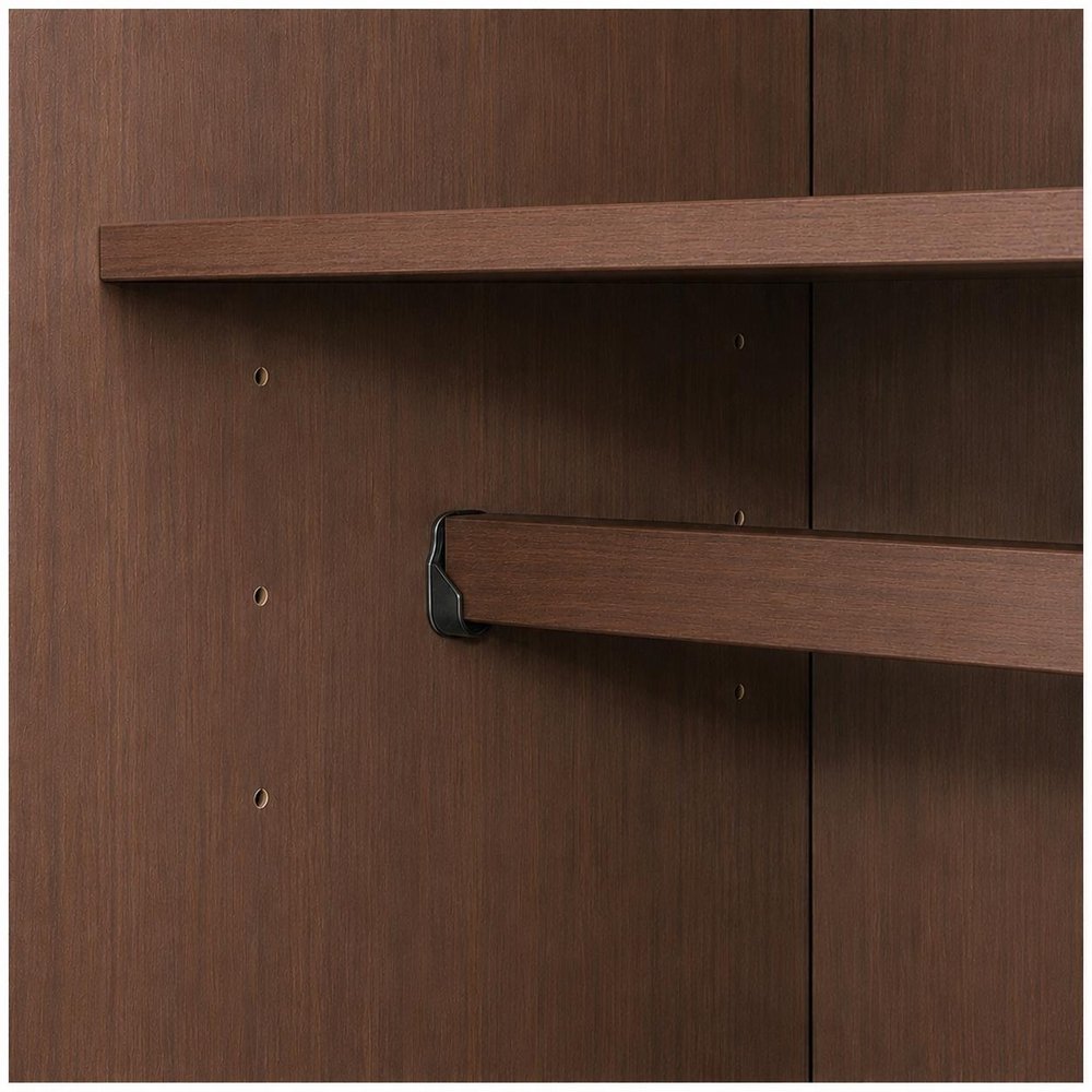 72" Coffee Solid Wood Mirrored Four Door Combo Dresser
