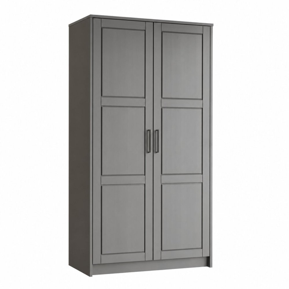 72" Gray Solid Wood Two Door Combo Dresser
