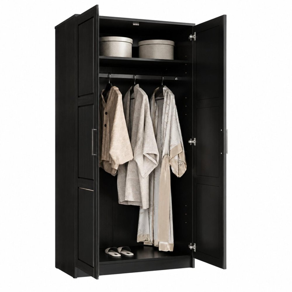 72" White Solid Wood Two Door Combo Dresser