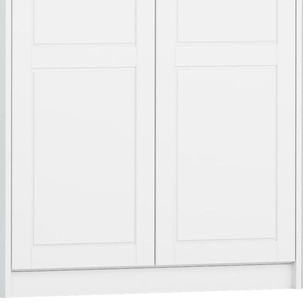 72" White Solid Wood Four Door Combo Dresser
