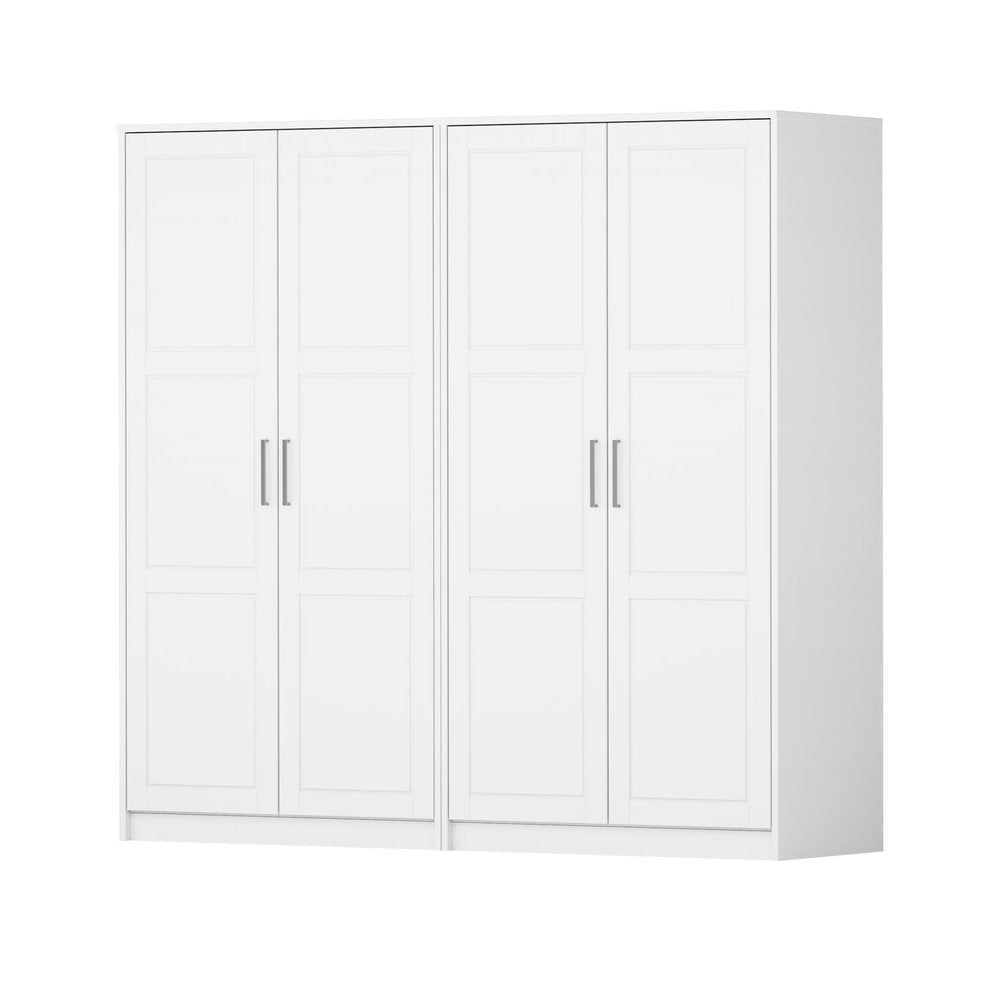 72" White Solid Wood Four Door Combo Dresser