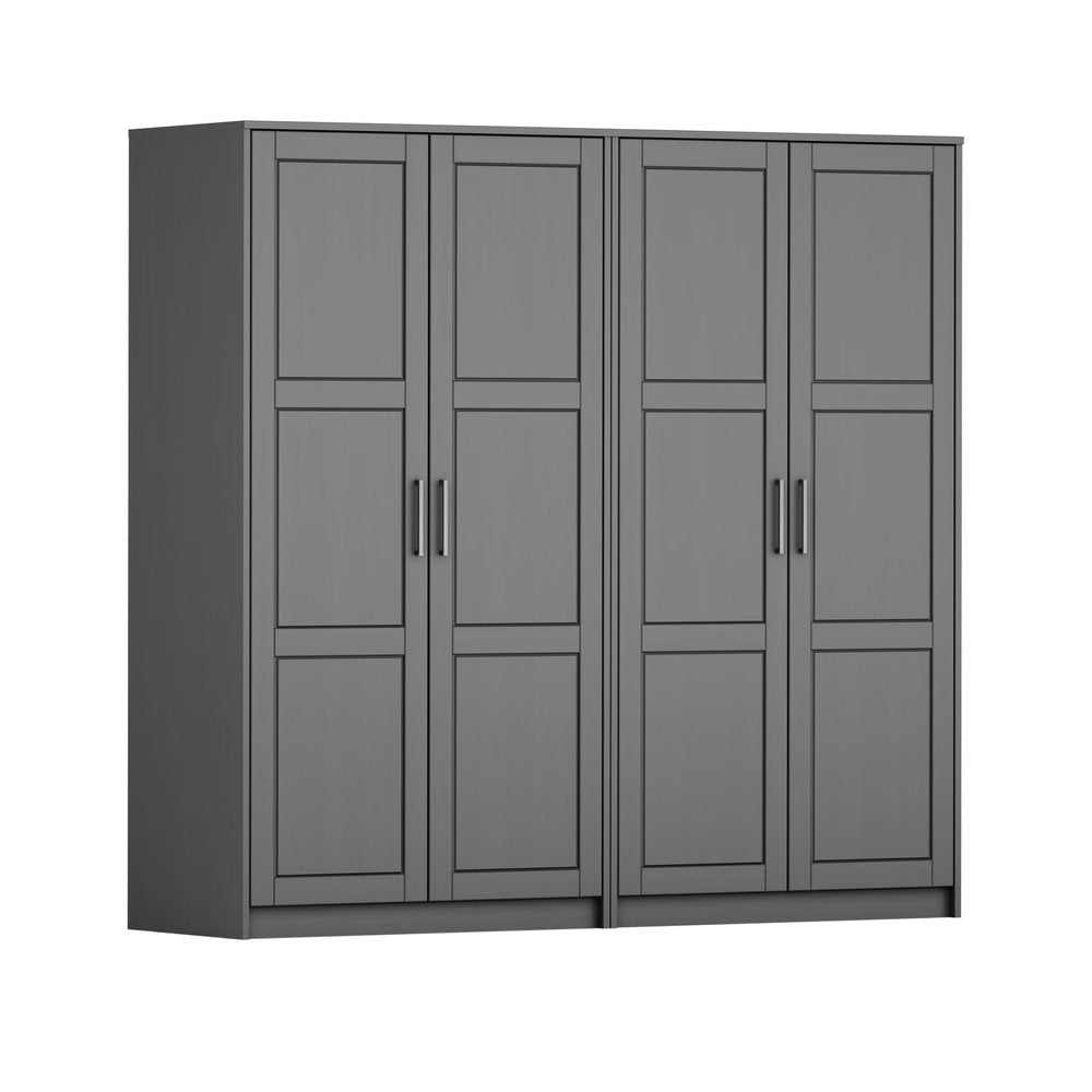72" White Solid Wood Four Door Combo Dresser