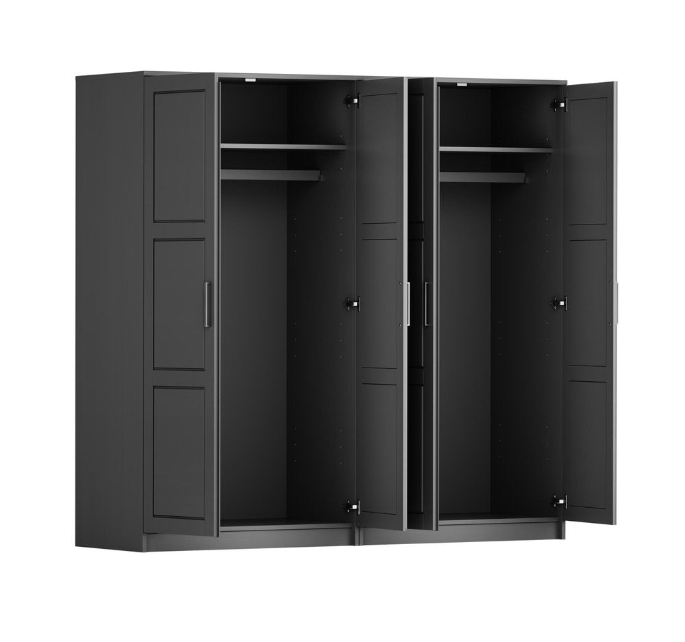 72" White Solid Wood Four Door Combo Dresser