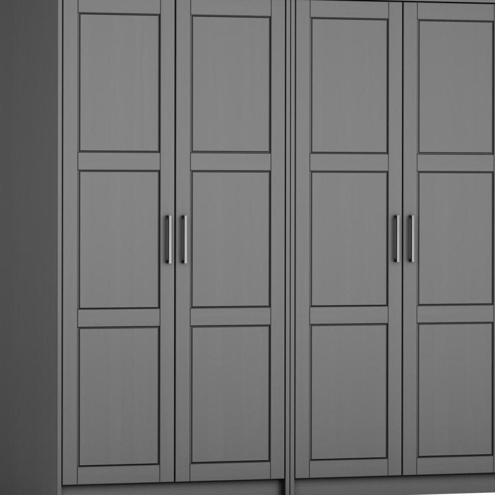 72" White Solid Wood Four Door Combo Dresser