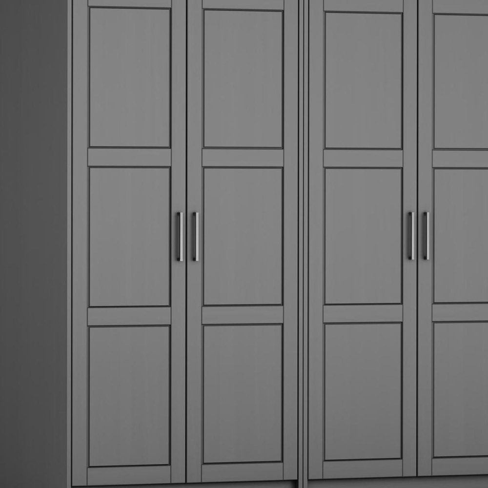 72" White Solid Wood Four Door Combo Dresser