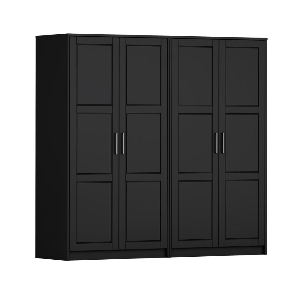 72" White Solid Wood Four Door Combo Dresser