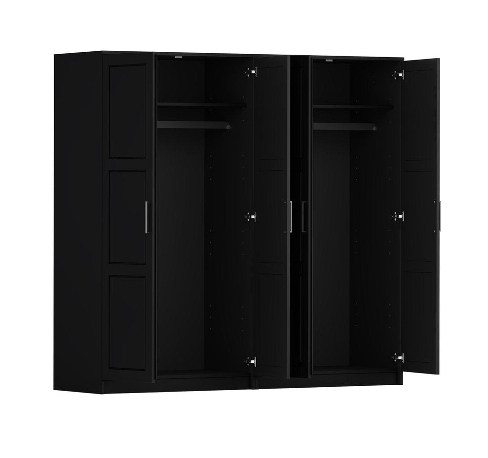 72" White Solid Wood Four Door Combo Dresser