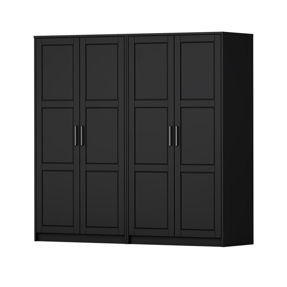 72" White Solid Wood Four Door Combo Dresser
