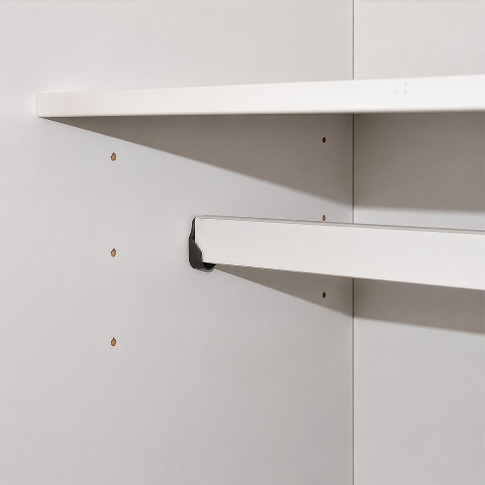 72" White Solid Wood Five Door Combo Dresser