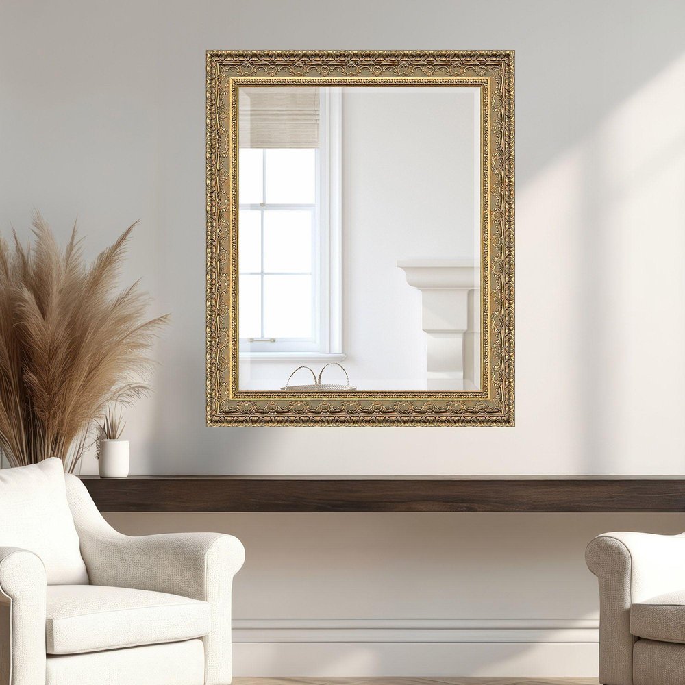 48" Gold Ornate Framed Accent Mirror