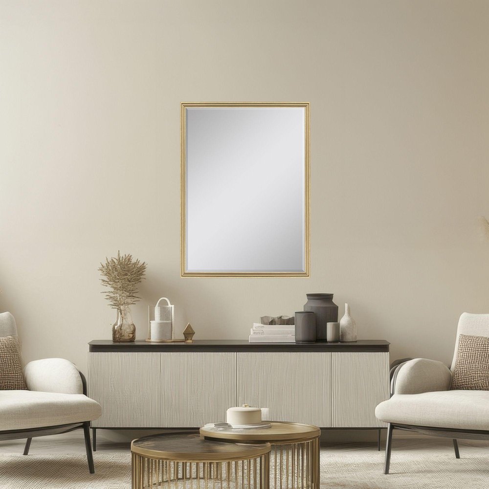 38" Gold Solid Wood Framed Accent Mirror