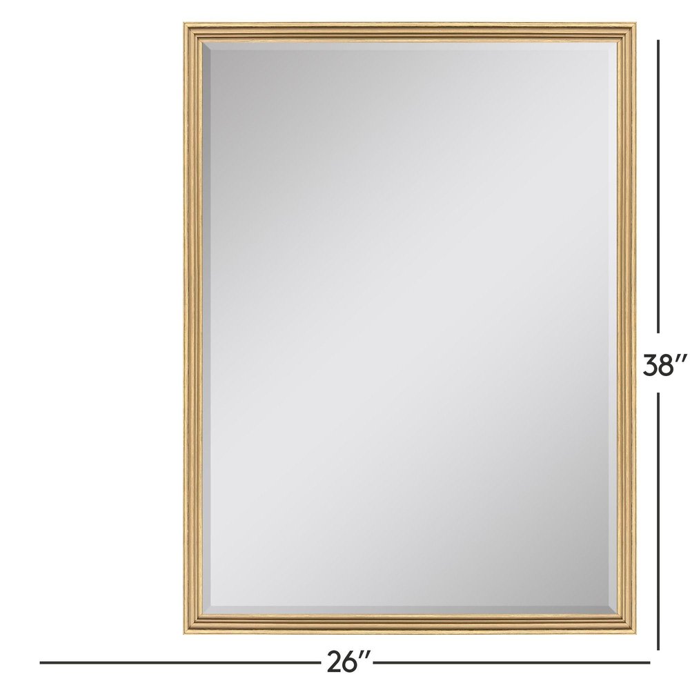 38" Gold Solid Wood Framed Accent Mirror