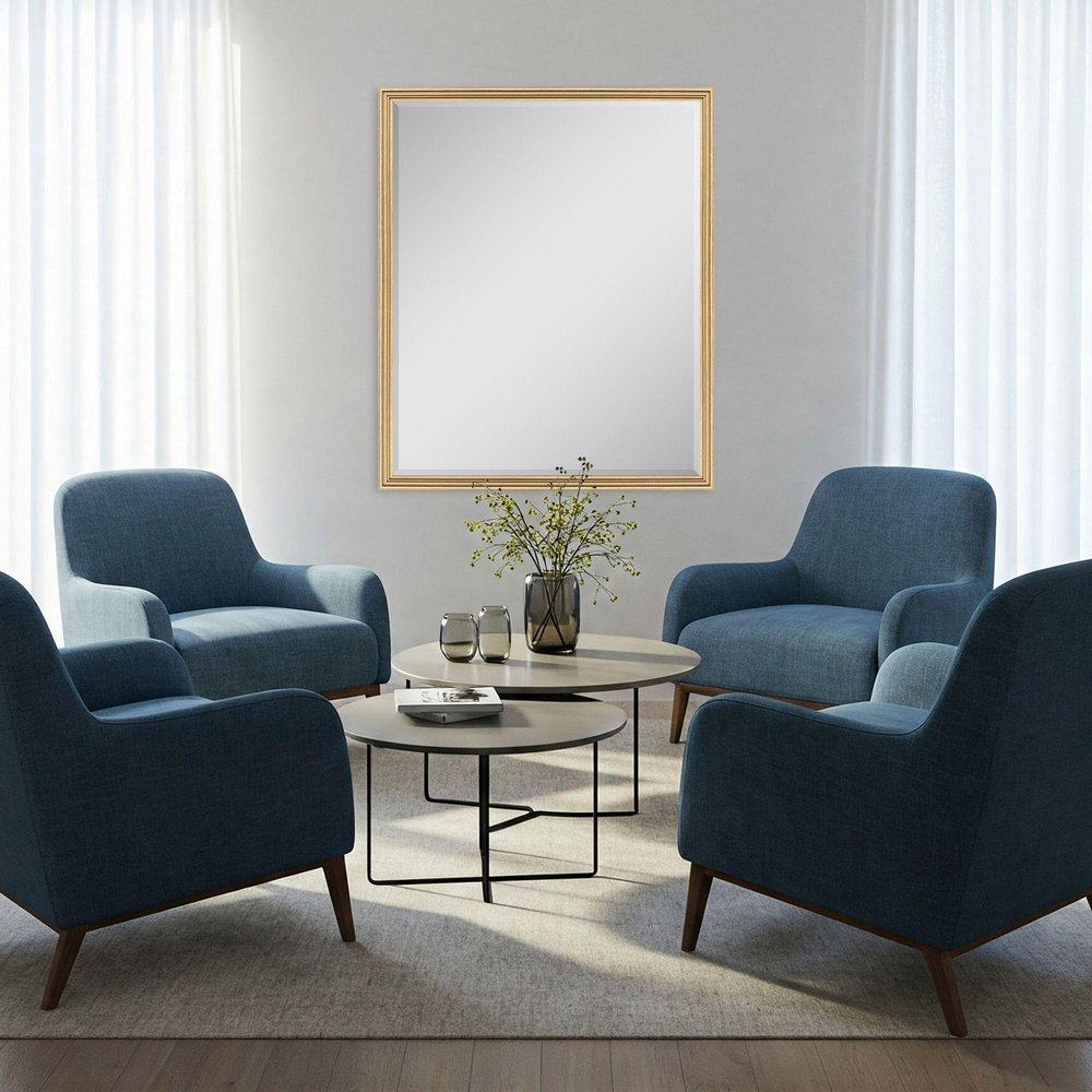42" Gold Solid Wood Framed Accent Mirror