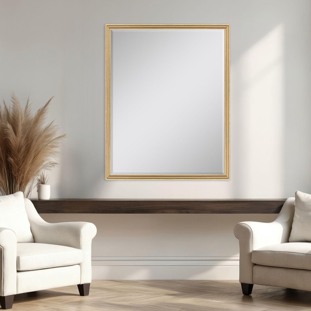 50" Gold Solid Wood Framed Accent Mirror