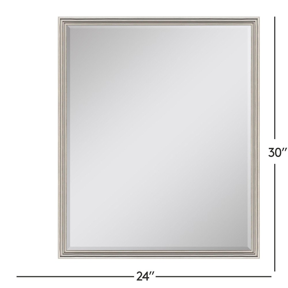 30" Silver Solid Wood Framed Accent Mirror