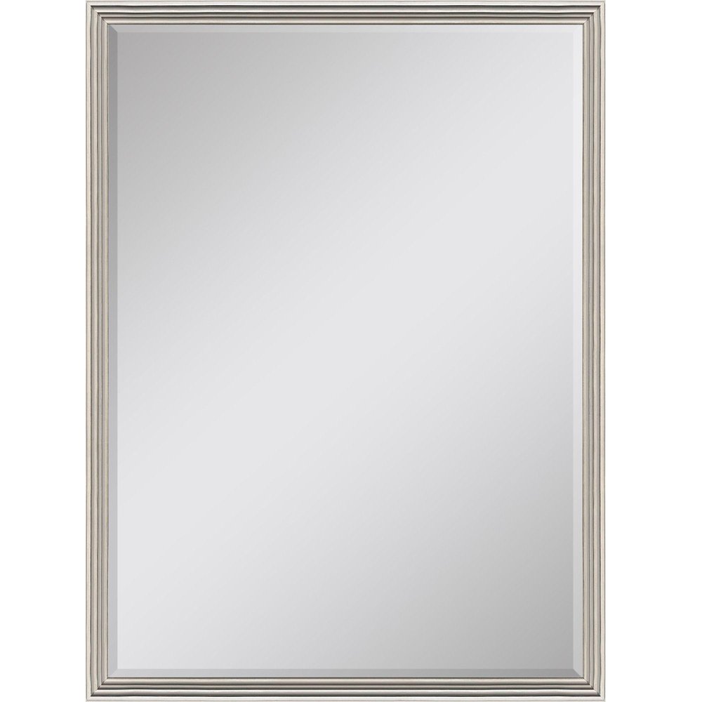 38" Silver Solid Wood Framed Accent Mirror