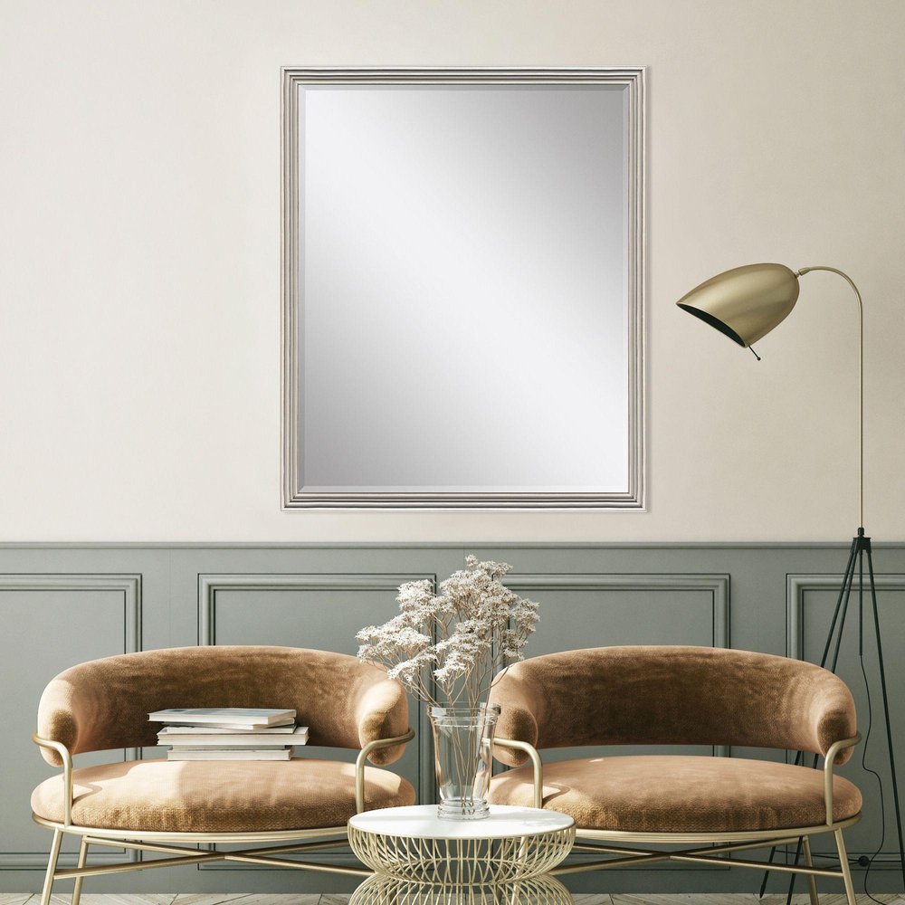 42" Silver Solid Wood Framed Accent Mirror
