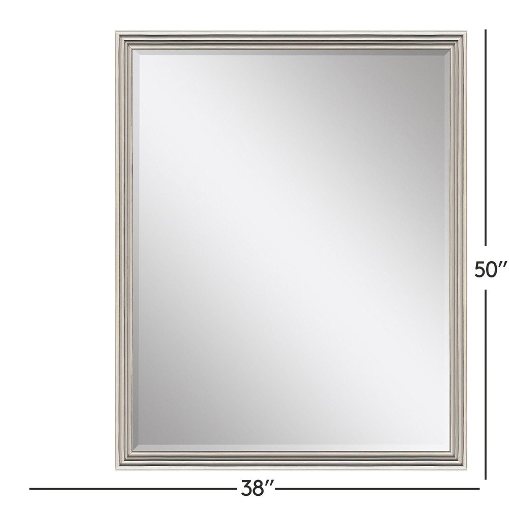 50" Silver Solid Wood Framed Accent Mirror