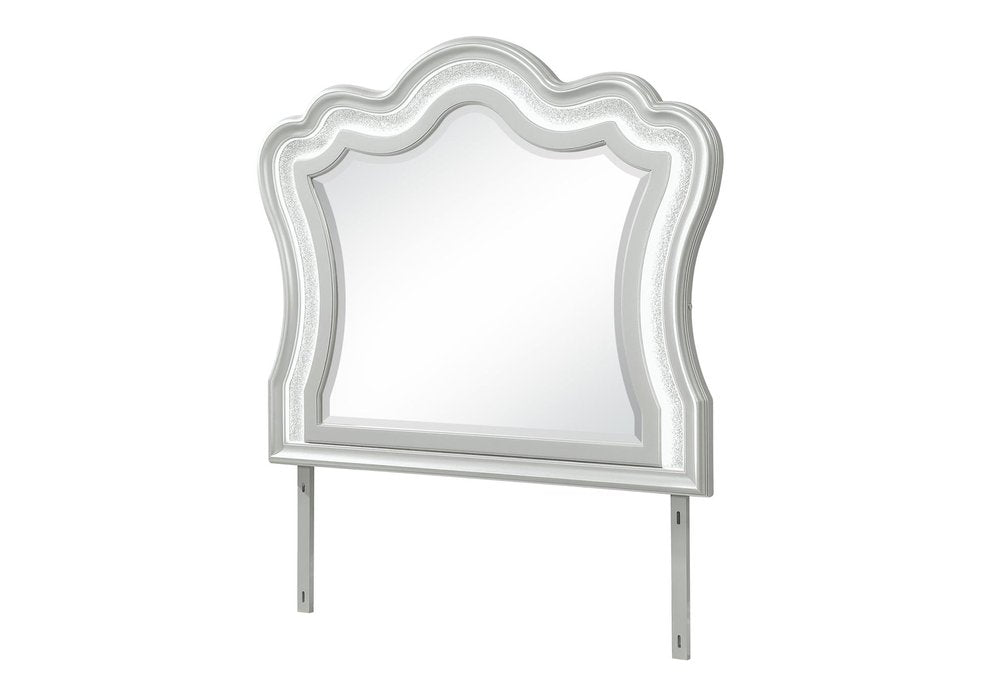 42" Silver Wood Lighted Dresser Mount Framed
