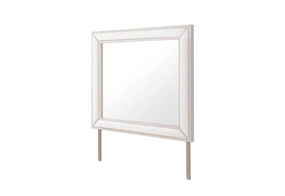 40" Beige Wood Dresser Mount Framed