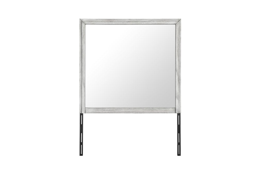 37" Light Gray Wood Dresser Mount Framed