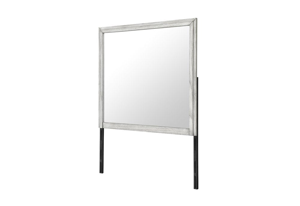 37" Light Gray Wood Dresser Mount Framed