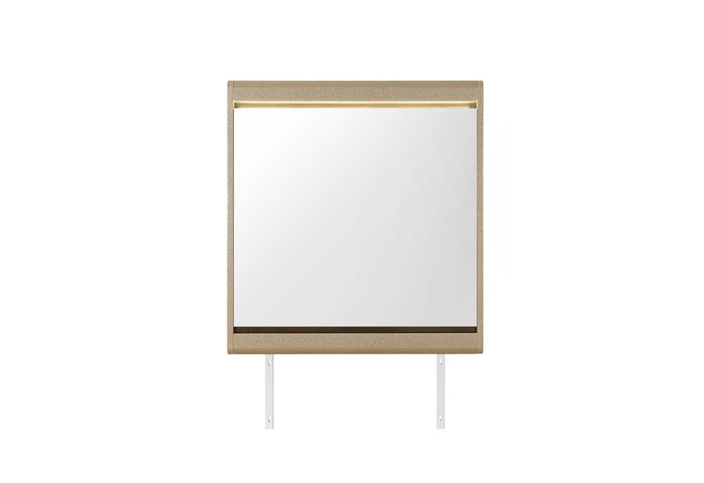 40" Gold Wood Lighted Dresser Mount Framed