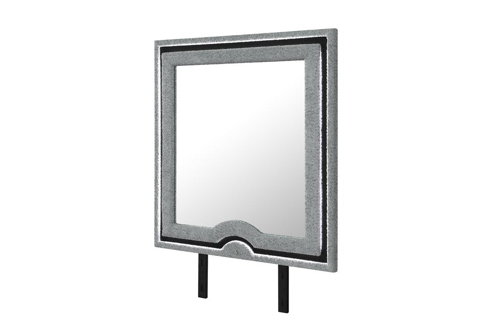 40" Gray Wood Lighted Dresser Mount Framed