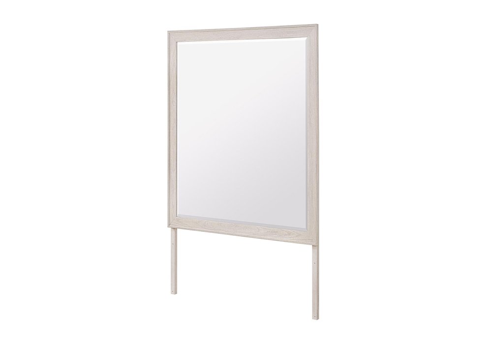 39" Beige Wood Dresser Mount Framed