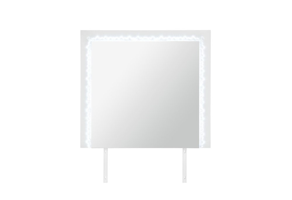 38" Silver Wood Lighted Dresser Mount Framed